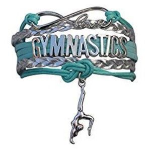 Girls Gymnastics Bracelet - Teal & Silver